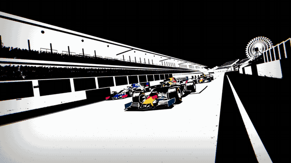 Illustrated animation of Turn 1 & 2 — Stadium Braking at the Sepang International Circuit